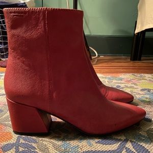 Vagabond Red Leather Booties Size 7.5